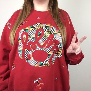 BLM upcycled Fruit of the Loom red sweatshirt